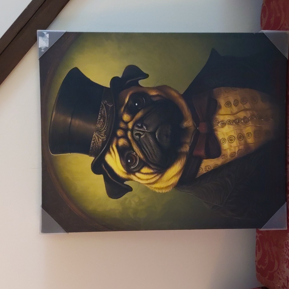 Regal Pug Portrait Canvas Art - Picture 3 of 5